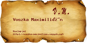 Voszka Maximilián névjegykártya